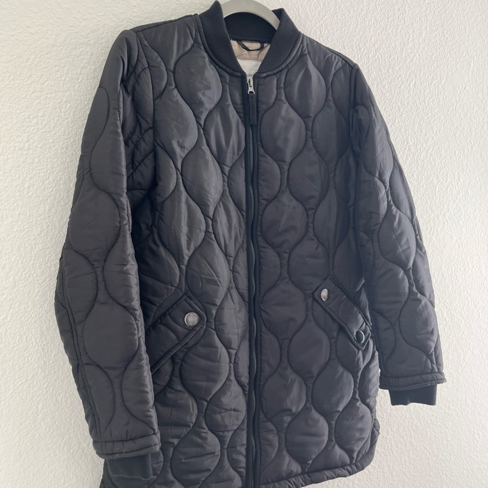 AVEC LES FILLES | Fall Heritage Quilted Bomber Jacket Coat in Black | Size XS - Picture 3 of 13
